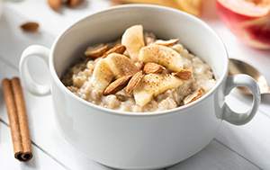 Oatmeal fortified with fibre