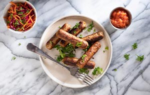 Plant-based sausages