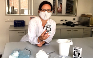 Oatly customer with plant-based product