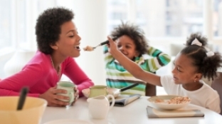 Family eating a meal